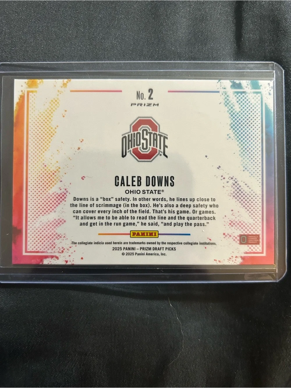 Caleb Downs Prizm Football Card - Multi-Color Splash